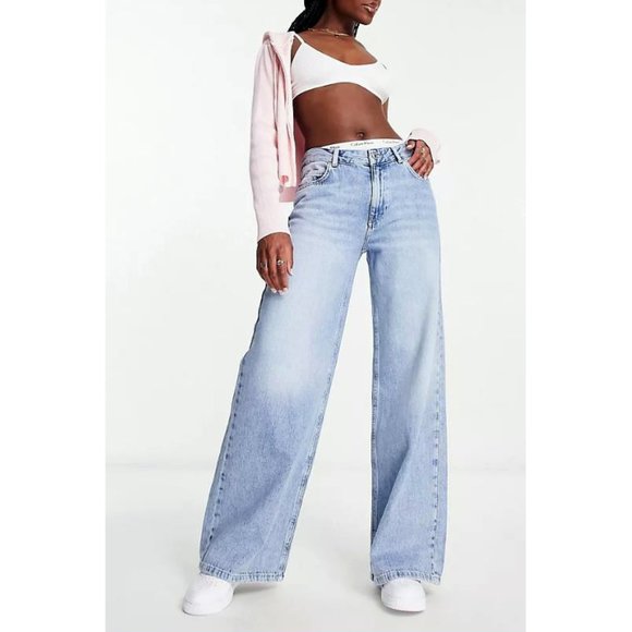 Perfect wide leg slouch jeans in medium blue, new! Size 6 (EUR 38, MEX 28) - Picture 3 of 4